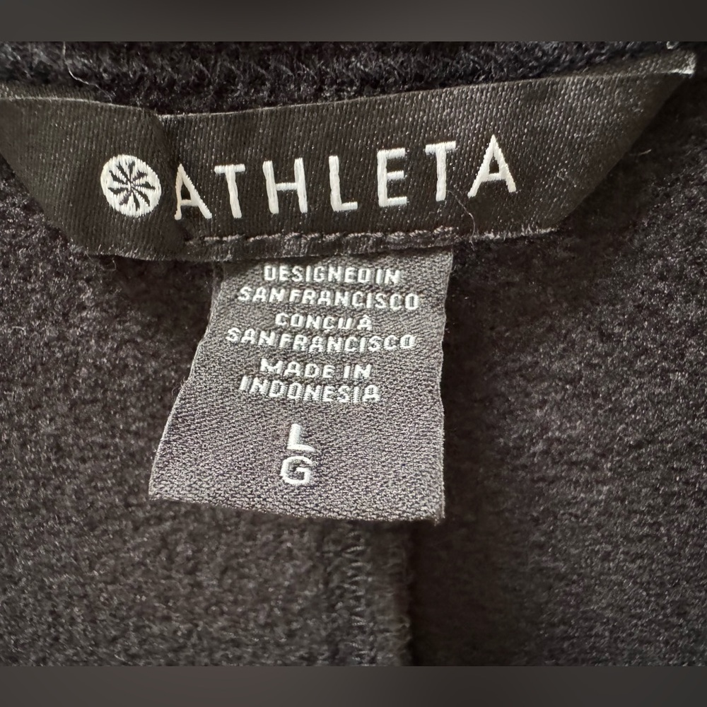 Athleta L Coaster Luxe Recover Sweatshirt, Black - Picture 3 of 7